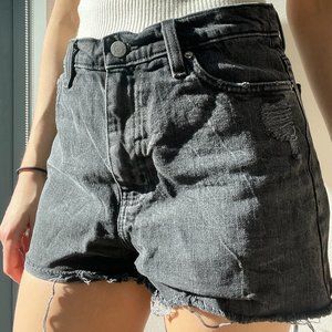 BDG Girlfriend High Rise Black Denim Shorts